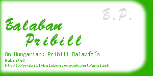 balaban pribill business card